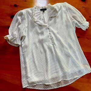 Elegant White Polka Dot Blouse